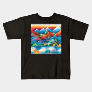 Pixel Art Repeating Patternv Kids T-Shirt